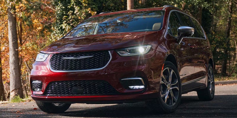 Red Chrysler Pacifica front view