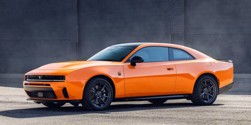 Orange Dodge Charger side view