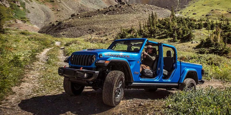 Blue Jeep Gladiator trail drive